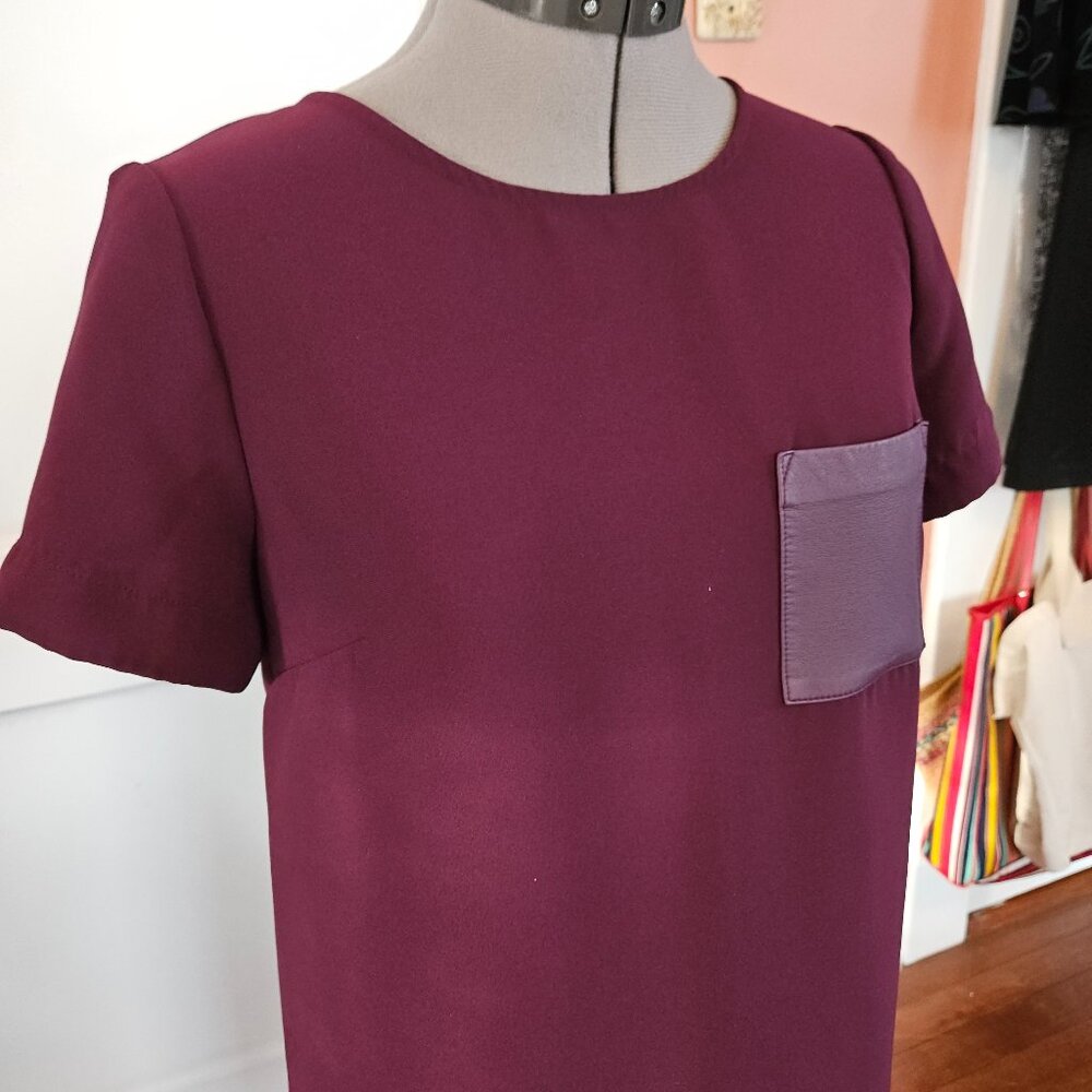 JCrew Mini Shirt Dress with Leather Pocket